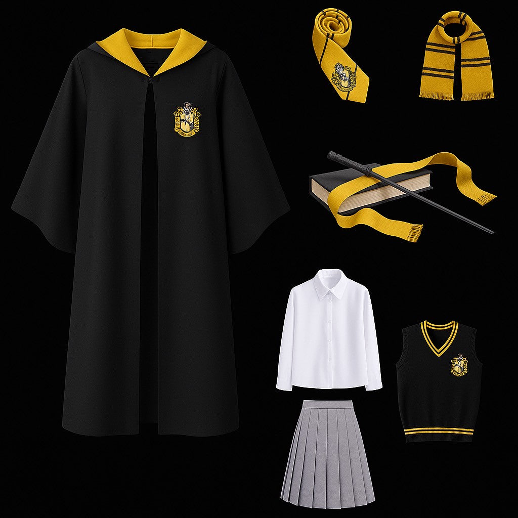 Hufflepuff Uniform Full Set for Kids&Adults
